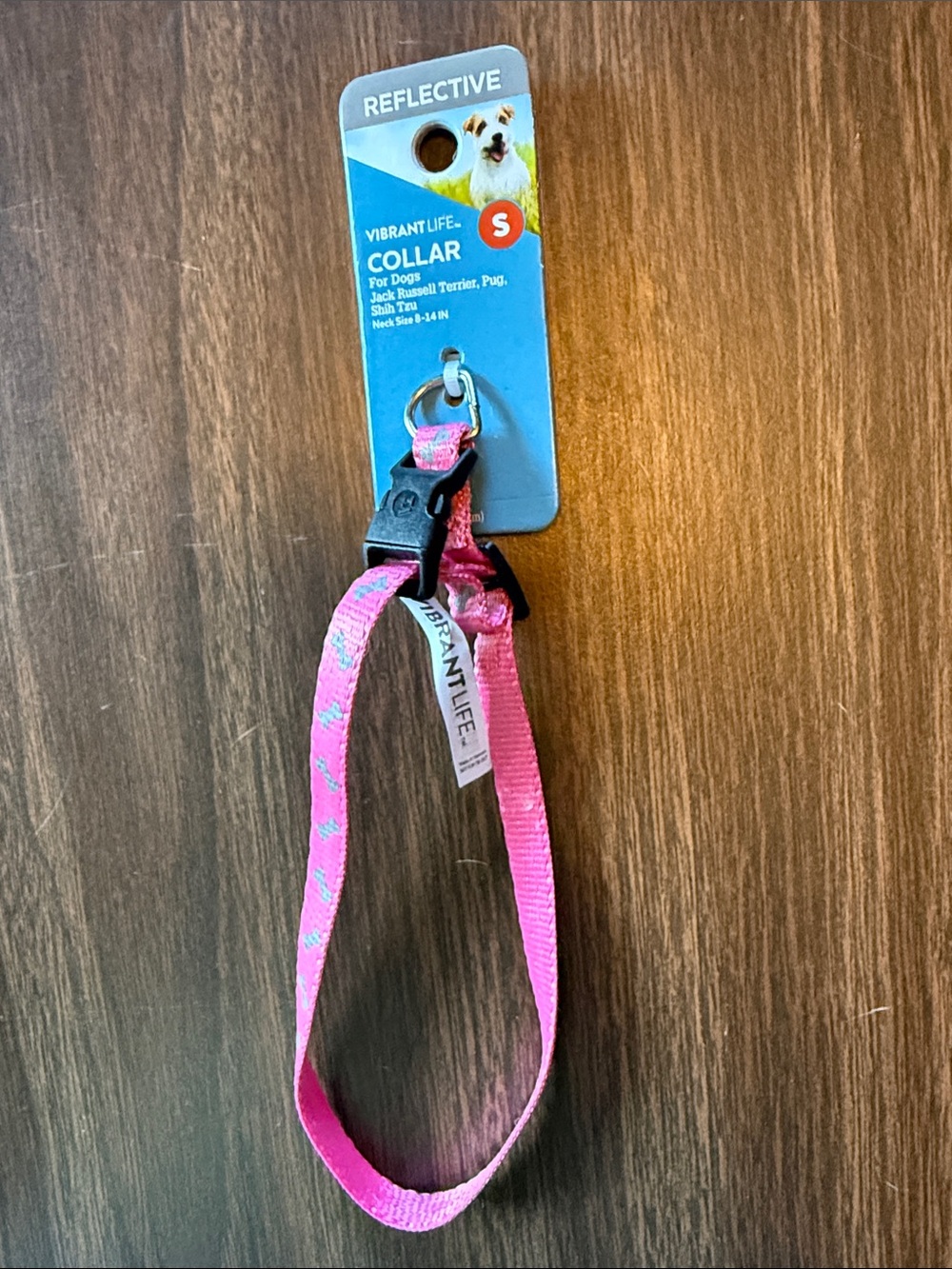 Vibrant Pink Reflective Dog Collar with Buckle - Small